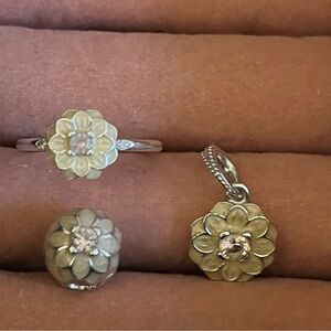 Pandora Dahlia Trio- Ring, Charm, and Pendant